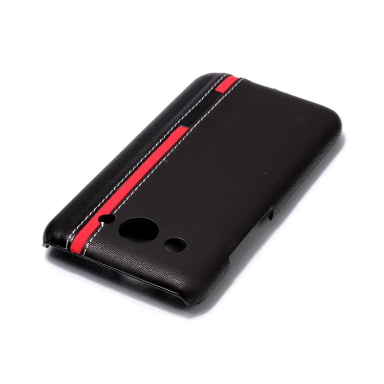 Contrast Color PU Leather Coated PC Mobile Phone Cover for Huawei Y3 (2017) - Black-5