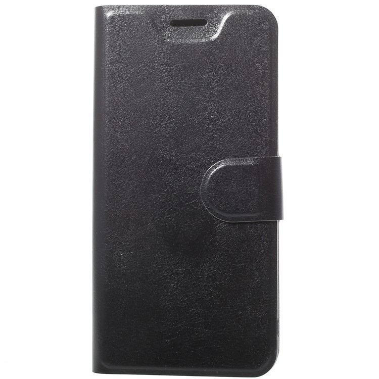 For Huawei P Smart/Enjoy 7S Crazy Horse Texture PU Leather Card Holder Stand Case - Black-2