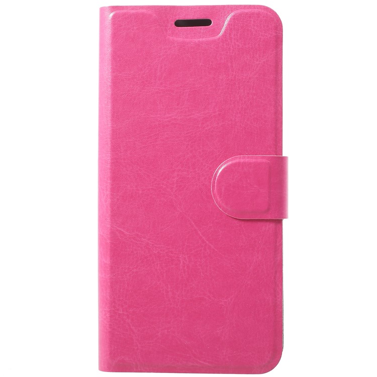 For Huawei P Smart/Enjoy 7S/ nova lite 2 Crazy Horse Texture PU Leather Card Holder Flip Stand Cover - Rose-1