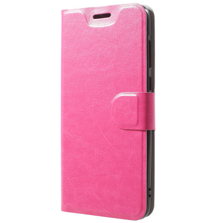For Huawei P Smart/Enjoy 7S/ nova lite 2 Crazy Horse Texture PU Leather Card Holder Flip Stand Cover - Rose-2