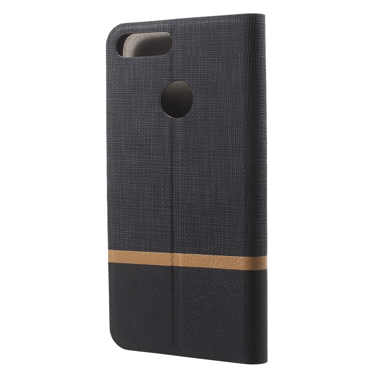 Cross Pattern Leather Card Holder Phone Case (Built-in Steel Sheet) for Huawei Honor 9 Lite/Honor 9 Youth Edition - Black-2