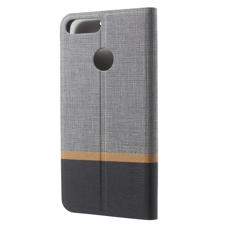 Cross Pattern Leather Card Holder Phone Cover (Built-in Steel Sheet) for Huawei Honor 9 Lite/Honor 9 Youth Edition - Grey-2