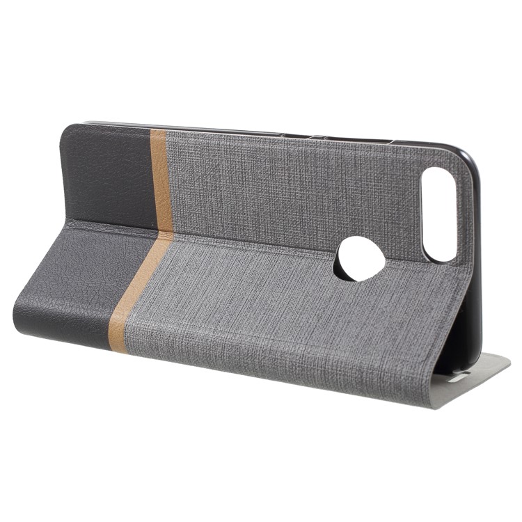 Cross Pattern Leather Card Holder Phone Cover (Built-in Steel Sheet) for Huawei Honor 9 Lite/Honor 9 Youth Edition - Grey-4