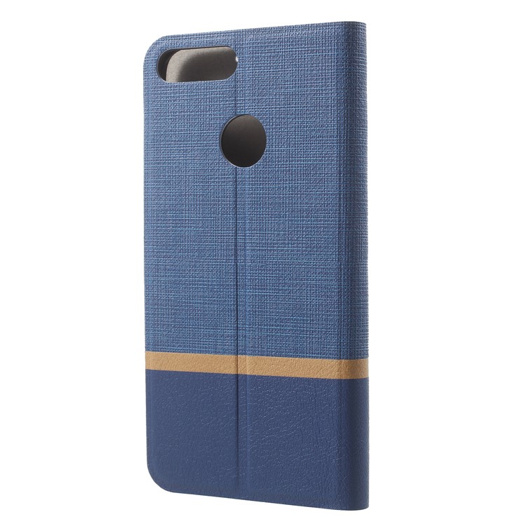 Cross Pattern Leather Card Holder Phone Shell (Built-in Steel Sheet) for Huawei Honor 9 Lite/Honor 9 Youth Edition - Blue-2