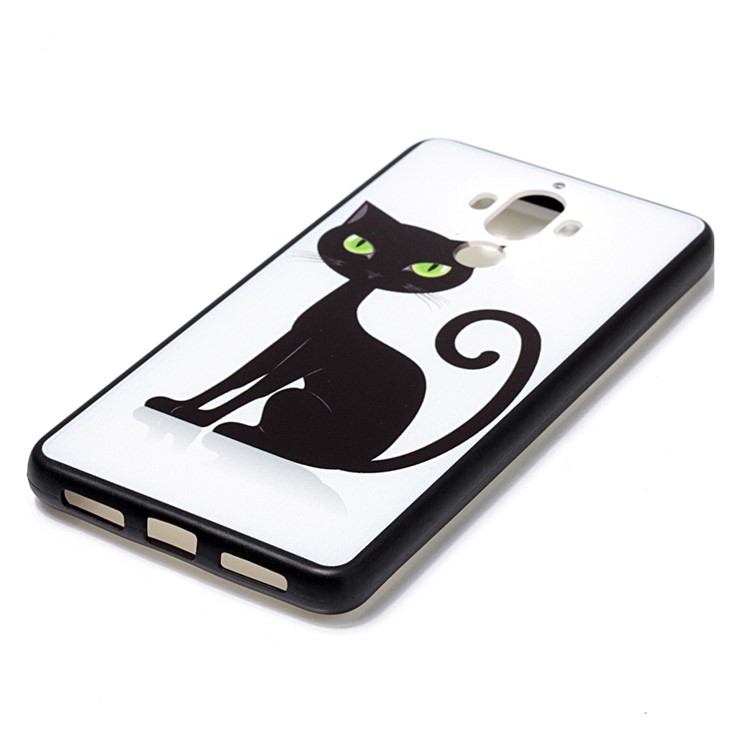 Pattern Printing TPU Phone Case for Huawei Mate 9 - Black Cat-2