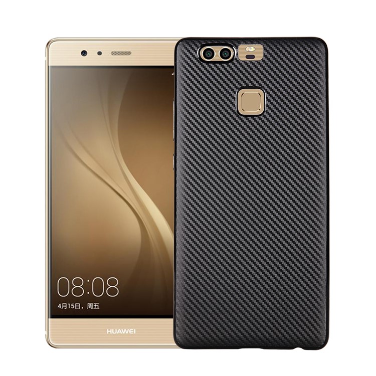 Carbon Fiber Texture Soft TPU Mobile Phone Case for Huawei P9 - Black-1