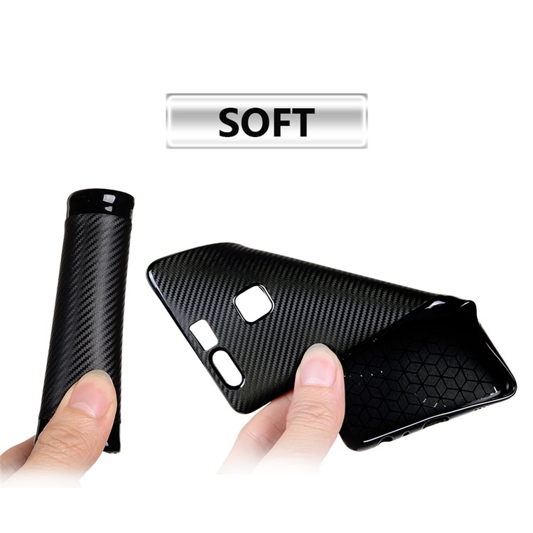 Carbon Fiber Texture Soft TPU Mobile Phone Case for Huawei P9 - Black-2