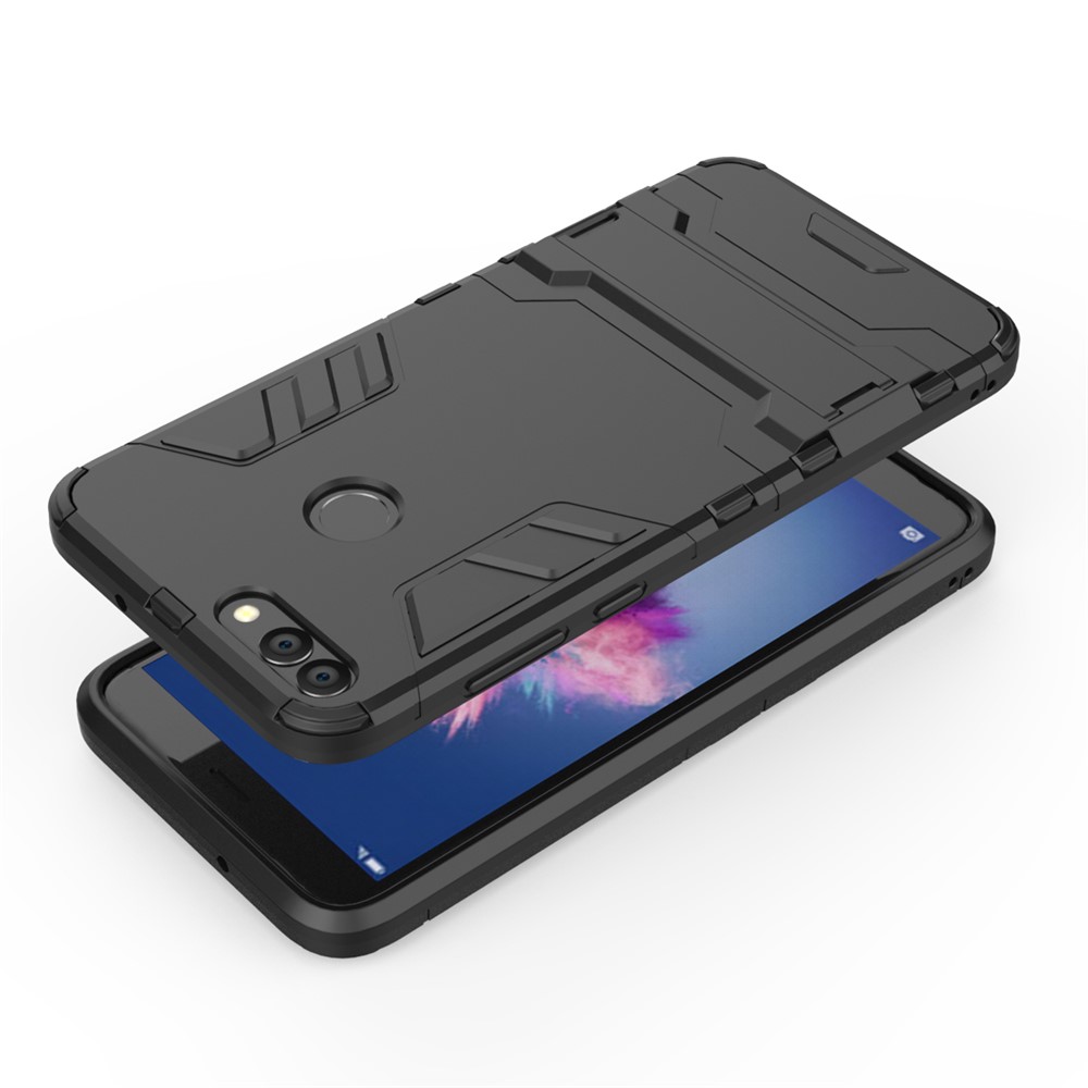 Cool Guard Plastic TPU Case Híbrida Com Kickstand Para Huawei P Smart / Desfrute de 7s - Preto