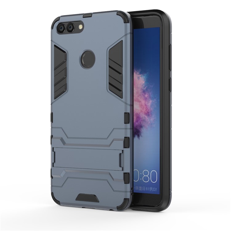 Cool Guard PC + TPU Hybrid Mobile Phone Cover Shell with Kickstand for Huawei P Smart / Enjoy 7S - Dark Blue-1