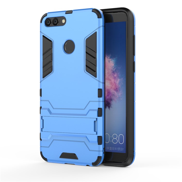 Cool Guard Hybrid Plastic TPU Kickstand Cover Shell for Huawei P Smart / Enjoy 7S - Baby Blue-1