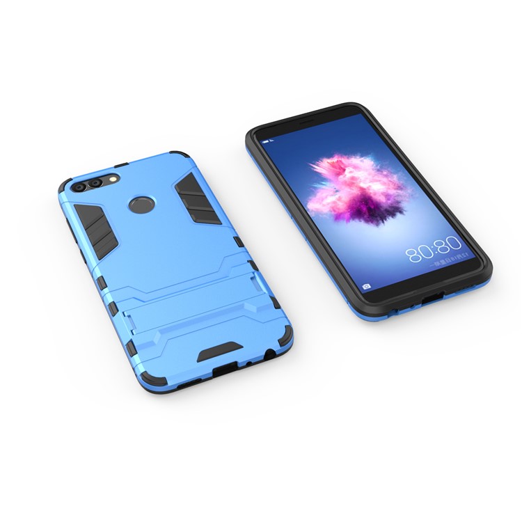 Cool Guard Hybrid Plastic TPU Kickstand Cover Shell for Huawei P Smart / Enjoy 7S - Baby Blue-3