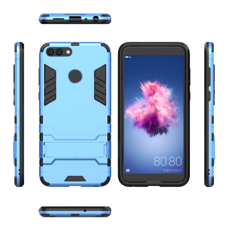 Cool Guard Hybrid Plastic TPU Kickstand Cover Shell for Huawei P Smart / Enjoy 7S - Baby Blue-4