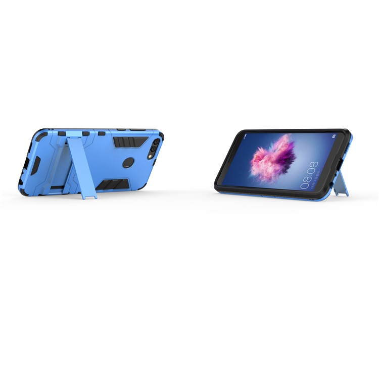 Cool Guard Hybrid Plastic TPU Kickstand Cover Shell for Huawei P Smart / Enjoy 7S - Baby Blue-5
