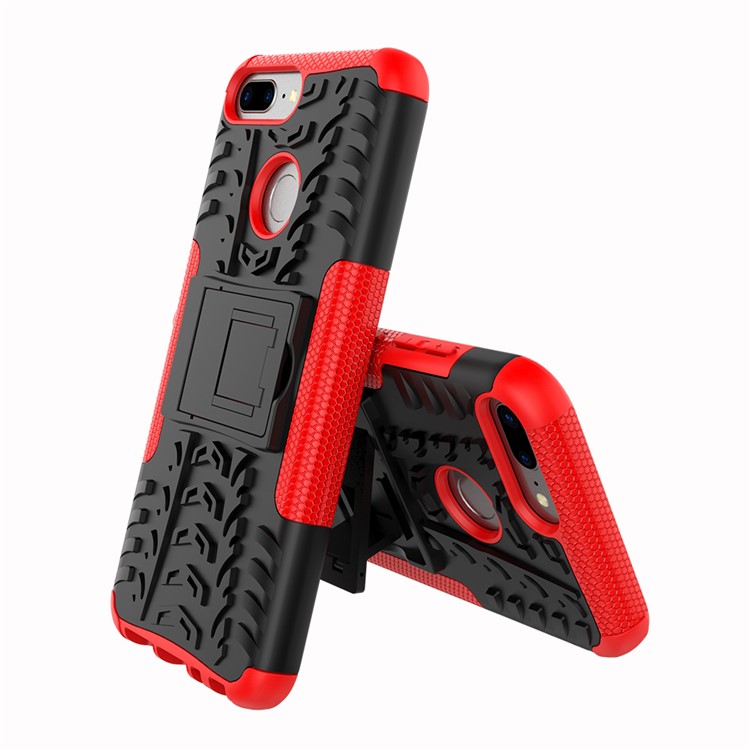 Anti-slip PC + TPU Hybrid Shell with Kickstand for Huawei Honor 9 Lite / Honor 9 Youth Edition - Red-1