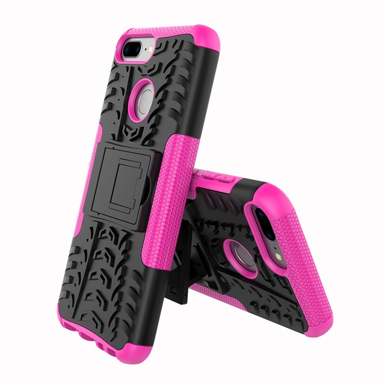 Anti-slip PC + TPU Hybrid Casing Cover with Kickstand for Huawei Honor 9 Lite / Honor 9 Youth Edition - Rose-1