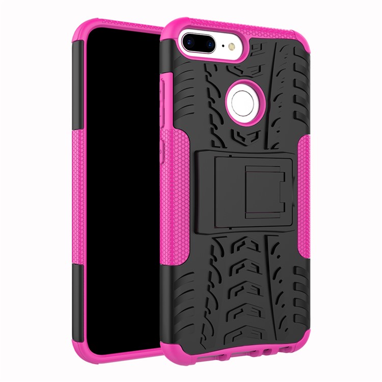 Anti-slip PC + TPU Hybrid Casing Cover with Kickstand for Huawei Honor 9 Lite / Honor 9 Youth Edition - Rose-2
