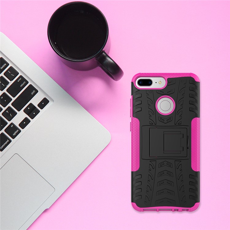 Anti-slip PC + TPU Hybrid Casing Cover with Kickstand for Huawei Honor 9 Lite / Honor 9 Youth Edition - Rose-3