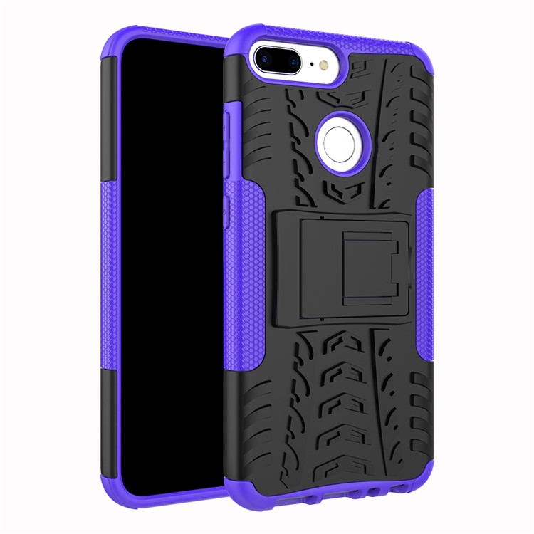 Anti-slip PC + TPU Hybrid Phone Shell with Kickstand for Huawei Honor 9 Lite / Honor 9 Youth Edition - Purple-2