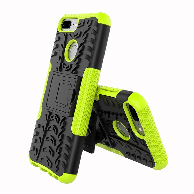 Anti-slip PC + TPU Hybrid Accessory Cover with Kickstand for Huawei Honor 9 Lite / Honor 9 Youth Edition - Green-1
