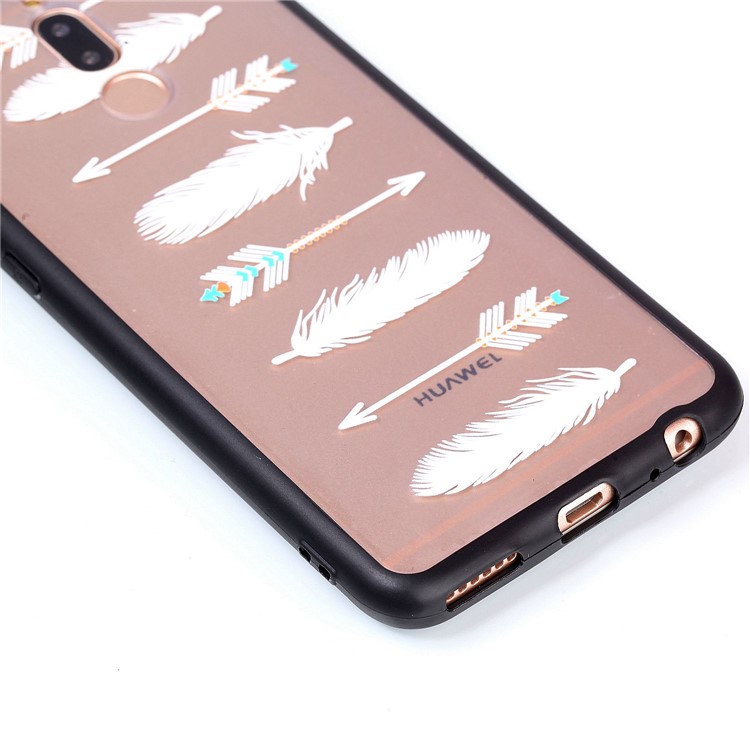 Rubberized Embossed PC TPU Hybrid Casing for Huawei Mate 10 Lite/nova 2i/Maimang 6/Honor 9i (India) - White Feather and Arrow-5