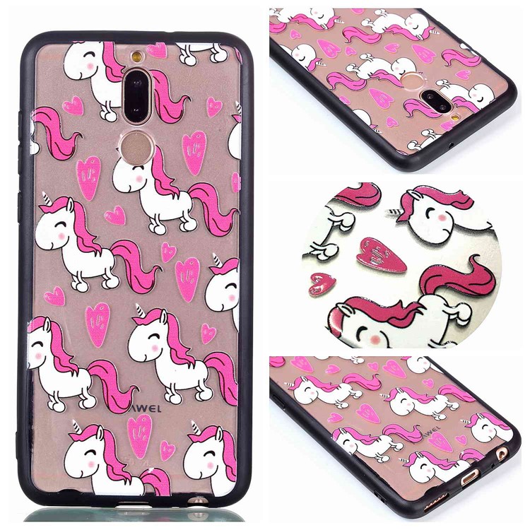 Rubberized Embossed PC TPU Hybrid Mobile Phone Case for Huawei Mate 10 Lite/nova 2i/Maimang 6/Honor 9i (India) - Unicorns-1