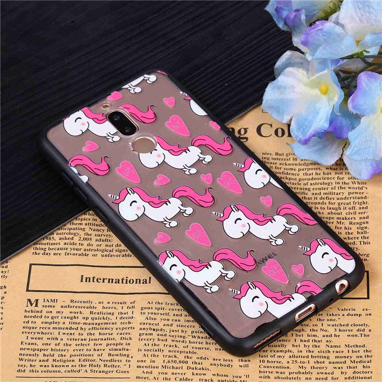 Rubberized Embossed PC TPU Hybrid Mobile Phone Case for Huawei Mate 10 Lite/nova 2i/Maimang 6/Honor 9i (India) - Unicorns-4