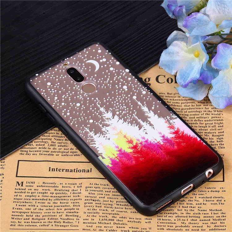 Rubberized Embossed PC TPU Combo Case for Huawei Mate 10 Lite/nova 2i/Maimang 6/Honor 9i (India) - Moon and Tree-4