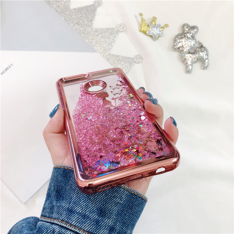 Dynamic Quicksand Plating TPU Back Case for Huawei Honor 7X - Butterfly Fairy-12