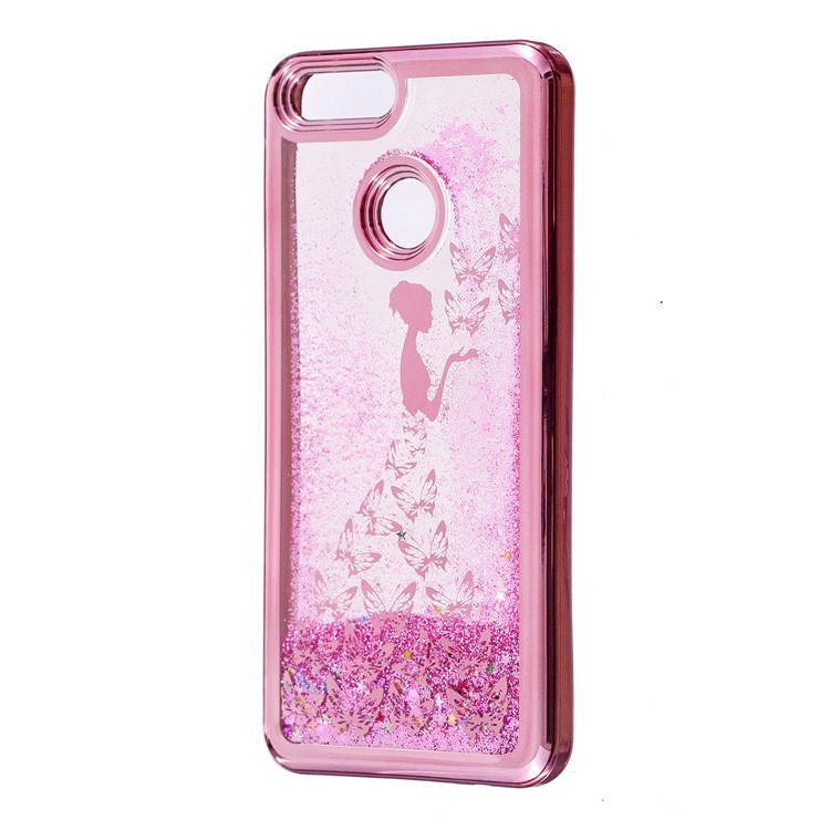 Dynamic Quicksand Plating TPU Back Case for Huawei Honor 7X - Butterfly Fairy-2