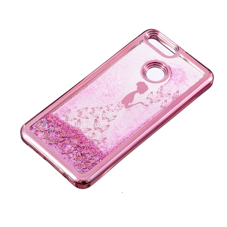 Dynamic Quicksand Plating TPU Back Case for Huawei Honor 7X - Butterfly Fairy-3