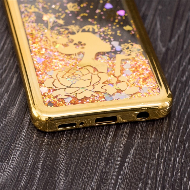 Dynamic Quicksand Plating TPU Phone Cover for Huawei Honor 7X - Beauty and Butterflies-8
