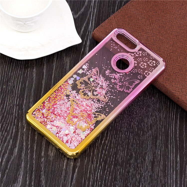Dynamic Quicksand Plating TPU Cell Phone Case for Huawei Honor 7X - Butterflies-6