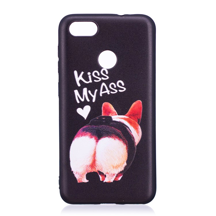 Embossment Patterned Soft TPU Cover for Huawei P9 lite mini/Y6 Pro (2017)/Enjoy 7 - Kiss My Ass-2