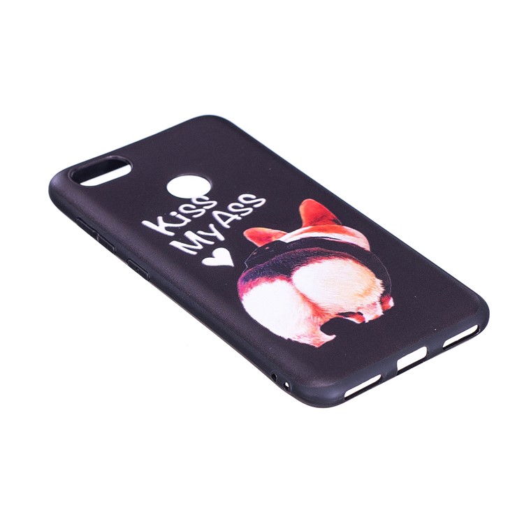 Embossment Patterned Soft TPU Cover for Huawei P9 lite mini/Y6 Pro (2017)/Enjoy 7 - Kiss My Ass-5