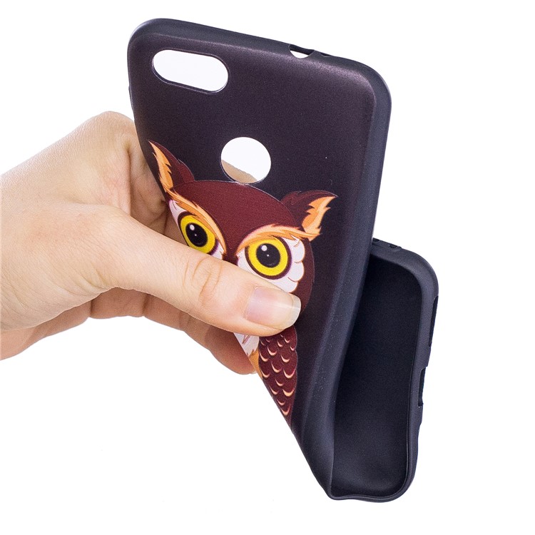 Embossment Patterned Soft TPU Casing for Huawei P9 lite mini/Y6 Pro (2017)/Enjoy 7 - Owl-7