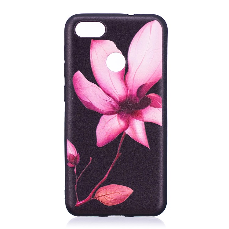 Embossment Patterned Soft TPU Mobile Phone Case for Huawei P9 lite mini/Y6 Pro (2017)/Enjoy 7 - Pink Flower-2