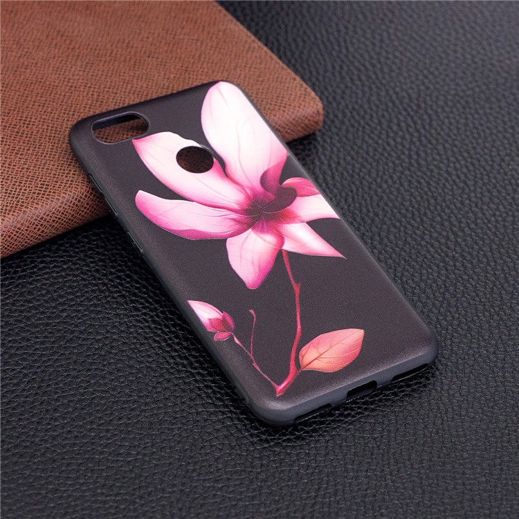 Embossment Patterned Soft TPU Mobile Phone Case for Huawei P9 lite mini/Y6 Pro (2017)/Enjoy 7 - Pink Flower-3