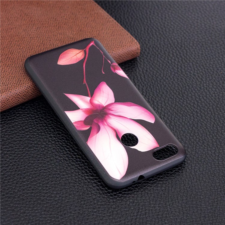 Embossment Patterned Soft TPU Mobile Phone Case for Huawei P9 lite mini/Y6 Pro (2017)/Enjoy 7 - Pink Flower-4