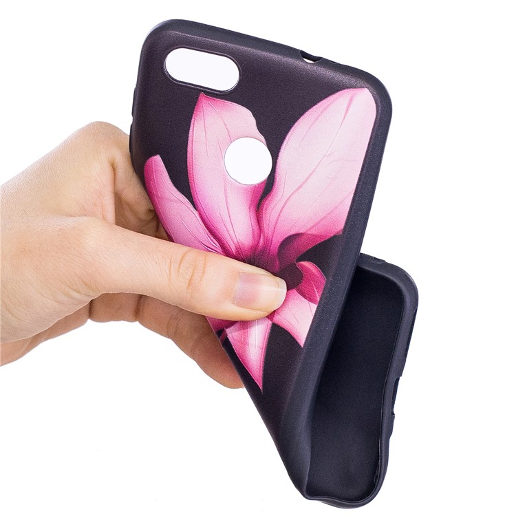 Embossment Patterned Soft TPU Mobile Phone Case for Huawei P9 lite mini/Y6 Pro (2017)/Enjoy 7 - Pink Flower-7