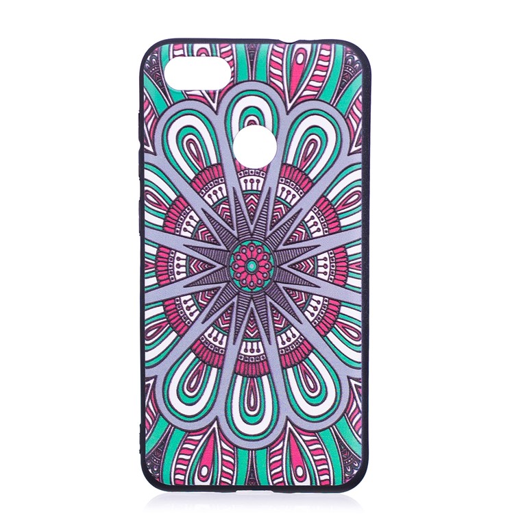 Embossment Patterned Soft TPU Mobile Phone Cover for Huawei P9 lite mini/Y6 Pro (2017)/Enjoy 7 - Symmetric Pattern-2