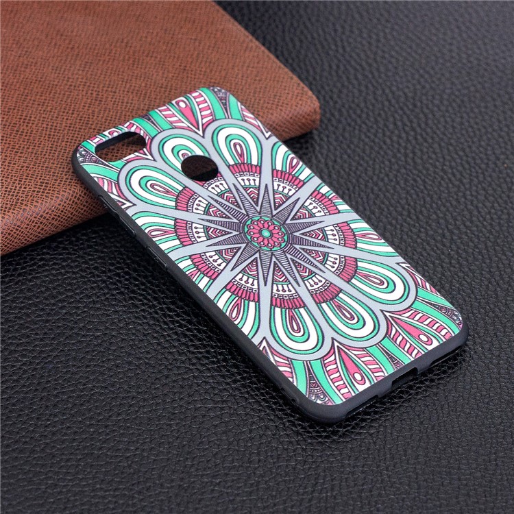 Embossment Patterned Soft TPU Mobile Phone Cover for Huawei P9 lite mini/Y6 Pro (2017)/Enjoy 7 - Symmetric Pattern-3