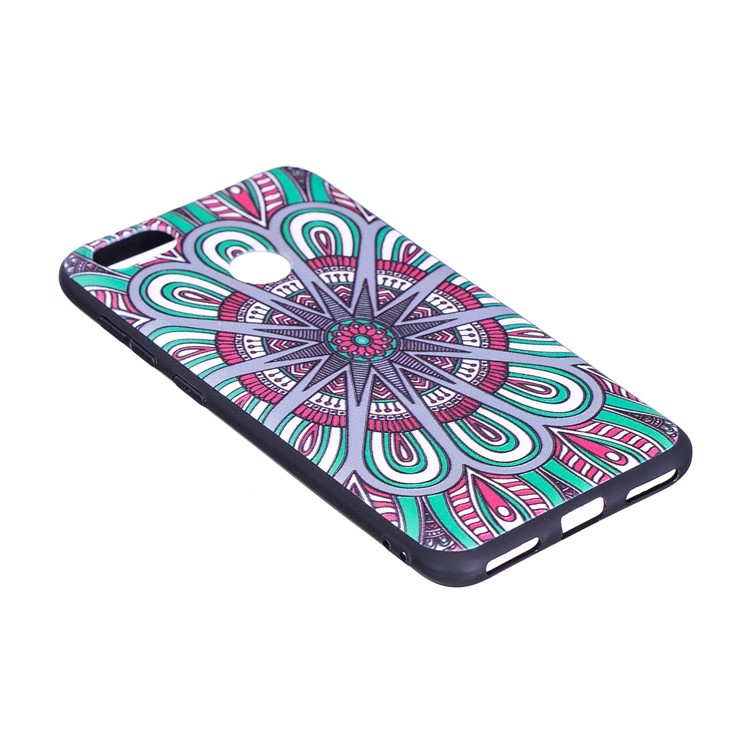 Embossment Patterned Soft TPU Mobile Phone Cover for Huawei P9 lite mini/Y6 Pro (2017)/Enjoy 7 - Symmetric Pattern-5