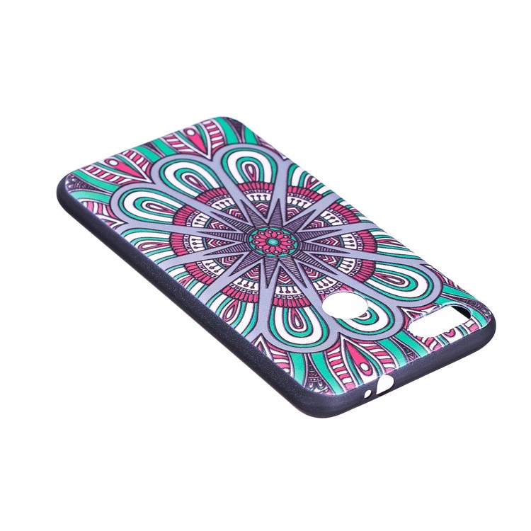 Embossment Patterned Soft TPU Mobile Phone Cover for Huawei P9 lite mini/Y6 Pro (2017)/Enjoy 7 - Symmetric Pattern-6