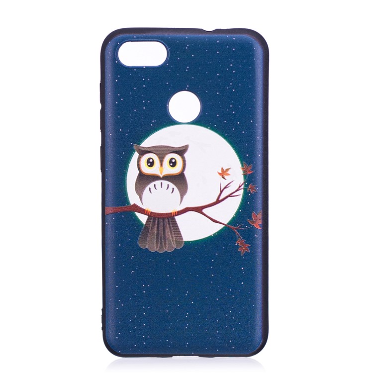 Embossment Patterned Soft TPU Cell Phone Cover for Huawei P9 lite mini/Y6 Pro (2017)/Enjoy 7 - Owl on Branch-2