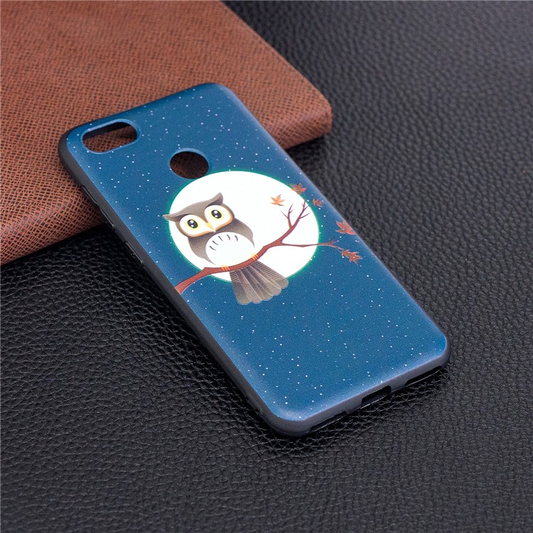 Embossment Patterned Soft TPU Cell Phone Cover for Huawei P9 lite mini/Y6 Pro (2017)/Enjoy 7 - Owl on Branch-3