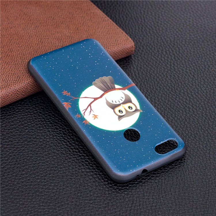 Embossment Patterned Soft TPU Cell Phone Cover for Huawei P9 lite mini/Y6 Pro (2017)/Enjoy 7 - Owl on Branch-4