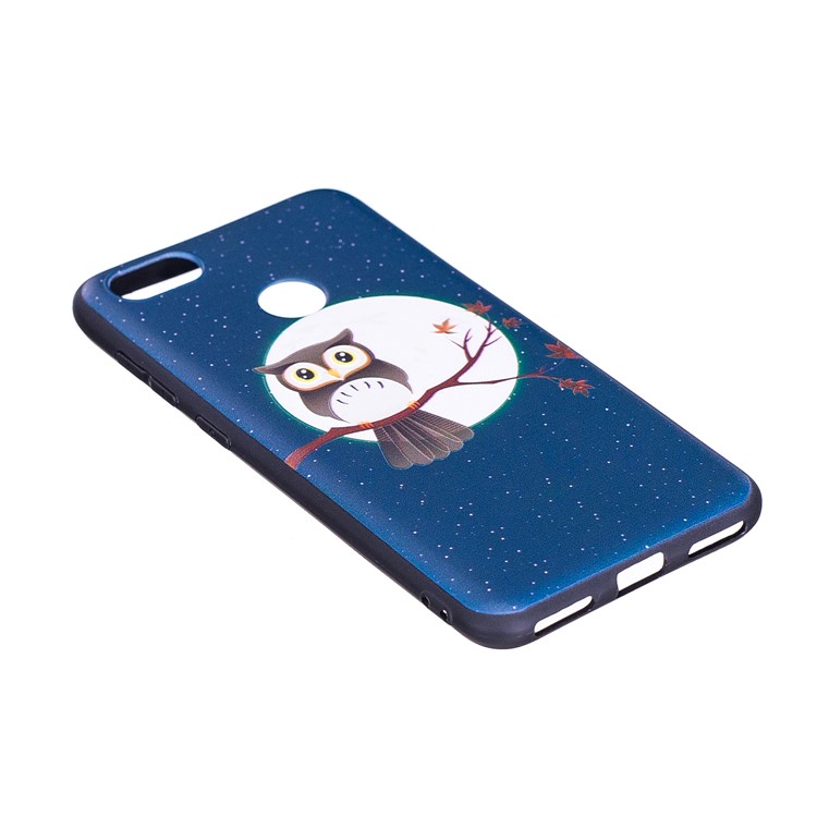 Embossment Patterned Soft TPU Cell Phone Cover for Huawei P9 lite mini/Y6 Pro (2017)/Enjoy 7 - Owl on Branch-5