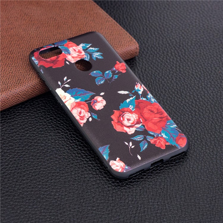 Embossment Patterned Soft TPU Back Case for Huawei P9 lite mini/Y6 Pro (2017)/Enjoy 7 - Peony-3