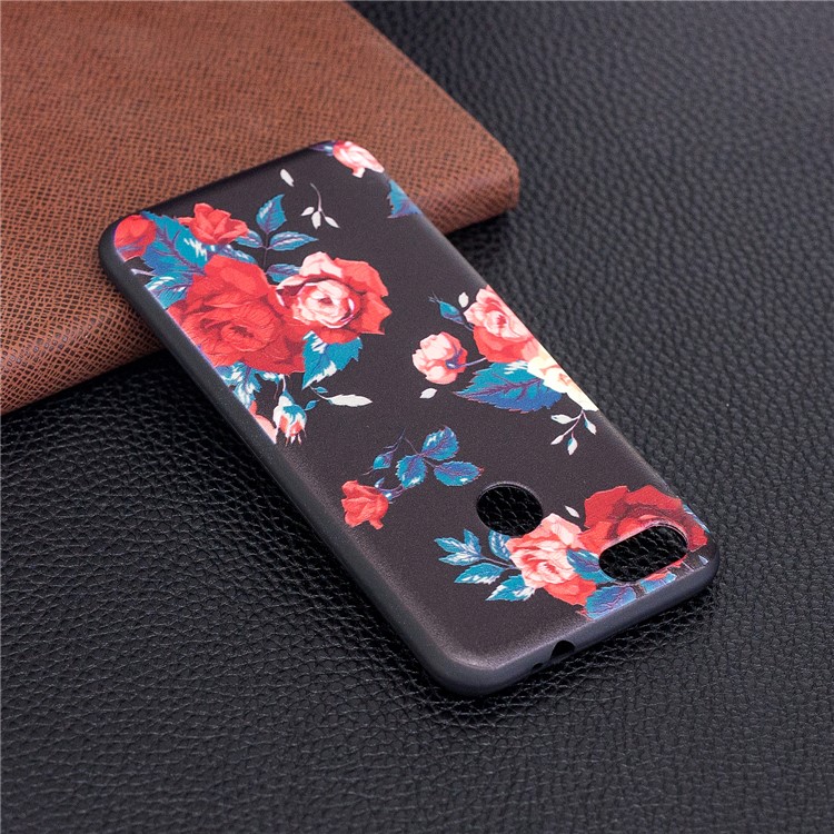 Embossment Patterned Soft TPU Back Case for Huawei P9 lite mini/Y6 Pro (2017)/Enjoy 7 - Peony-4