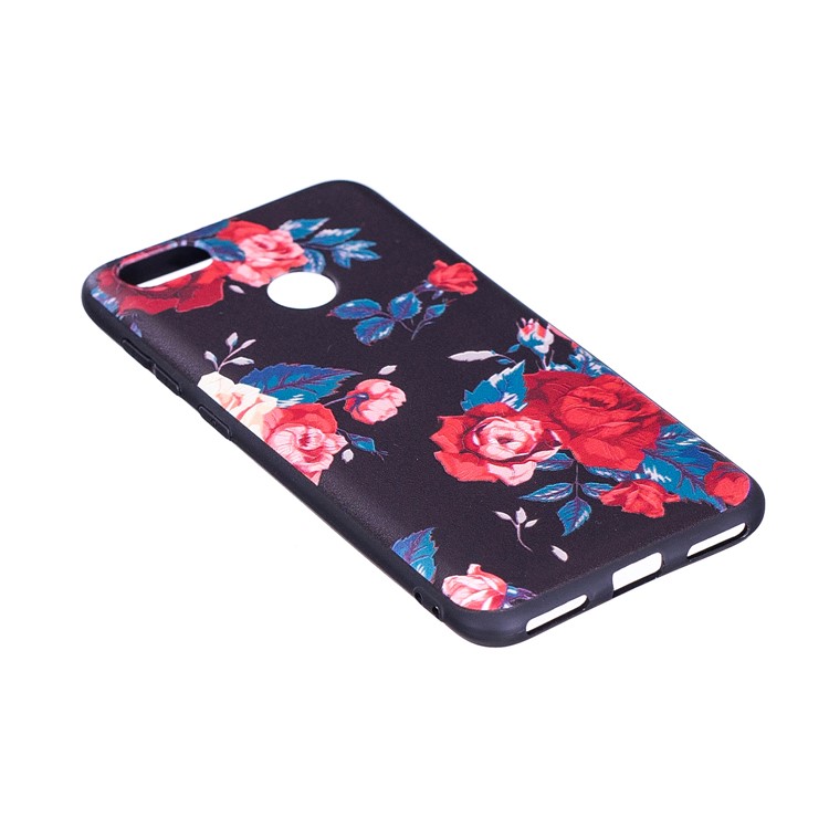 Embossment Patterned Soft TPU Back Case for Huawei P9 lite mini/Y6 Pro (2017)/Enjoy 7 - Peony-5